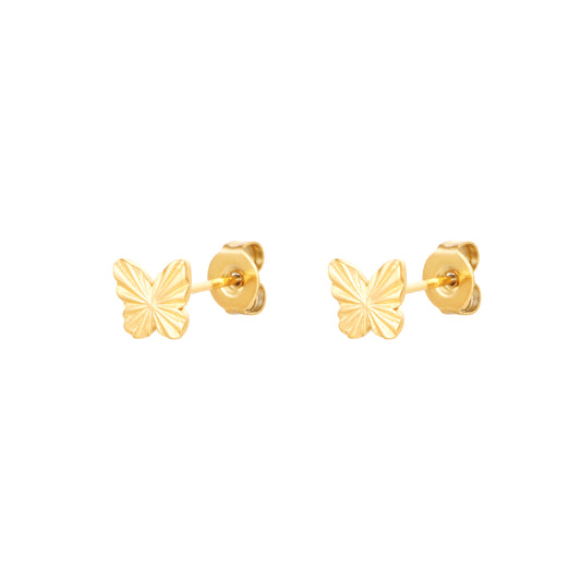 Boucles d'oreilles en acier inoxydable en forme de papillon.