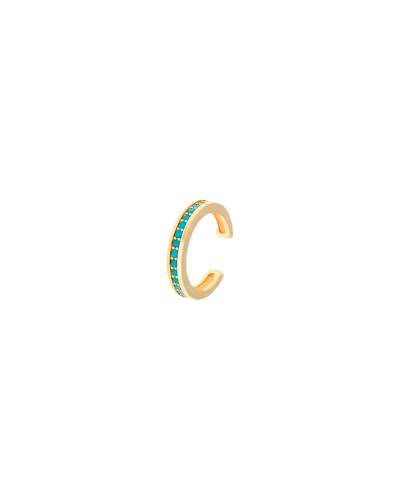 Minimaliste et délicat, cet earcuff serti de zirconium de couleur verte donnera une touche de couleur et de rock à tous vos looks.